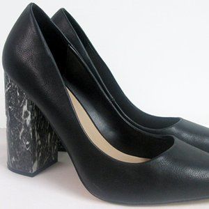 Mix No. 6 Black Leatger Marbled heel pump